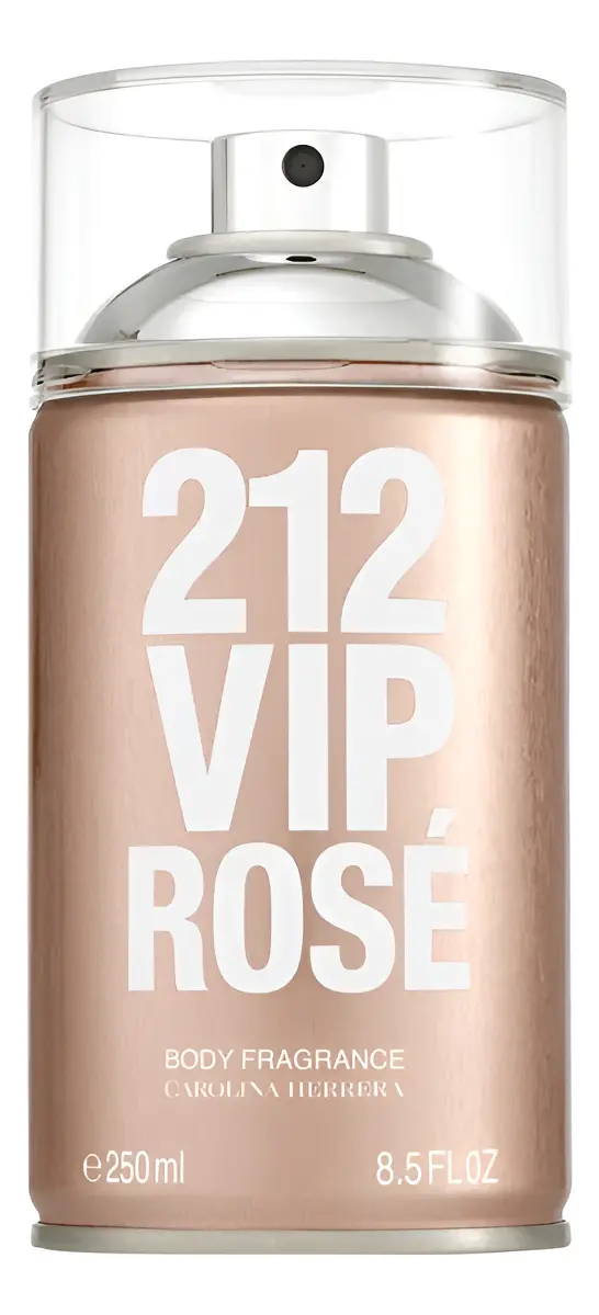 Body Spray Carolina Herrera 212 Vip Rosé Feminino 250ml - Body Splash De Longa Fixação
