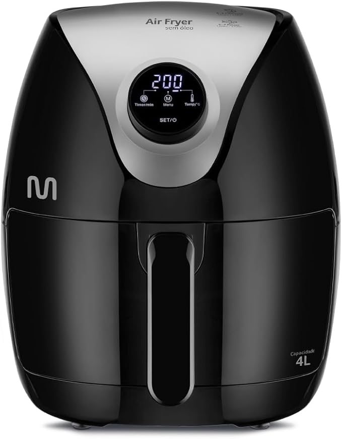 Fritadeira Elétrica sem óleo Air Fryer 4L 1500W 127V com Painel Digital Preto Multi - GO205