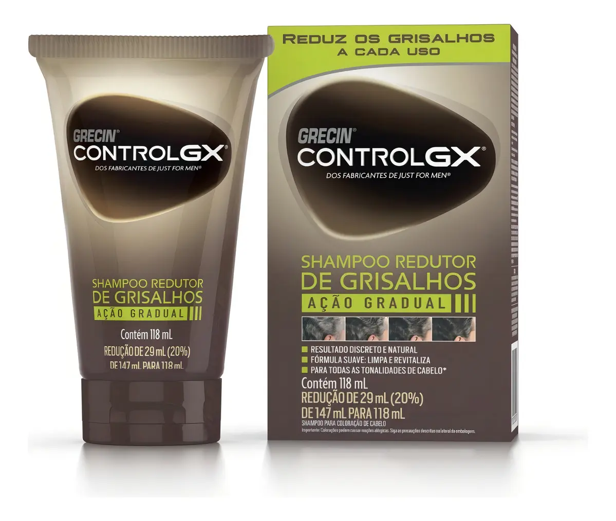 Shampoo Redutor de Grisalhos Grecin Control GX 118 ml: vale a pena?