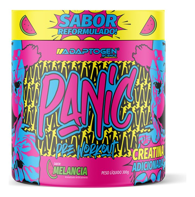 Suplemento Em Pó Adaptogen Science Panic Pré Treino Com Creatina Pote 300g Sabor Melancia