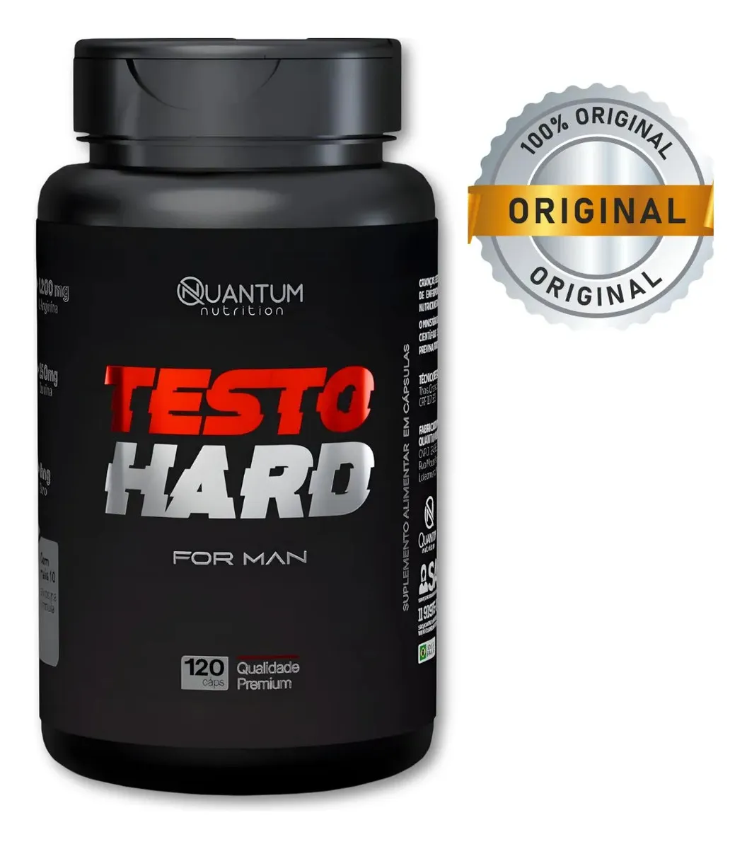 Testo Hard For Man: Pré-Treino em Cápsula com Suporte à Testosterona e Energia em 120 Doses