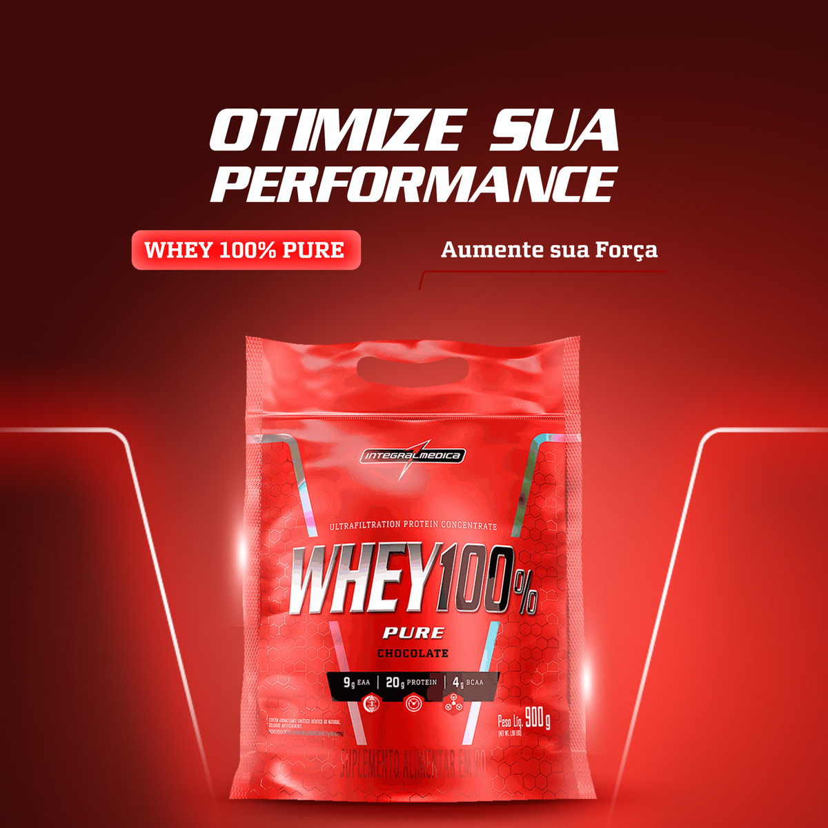 Whey Protein Concentrado 900g Chocolate Integralmédica 
